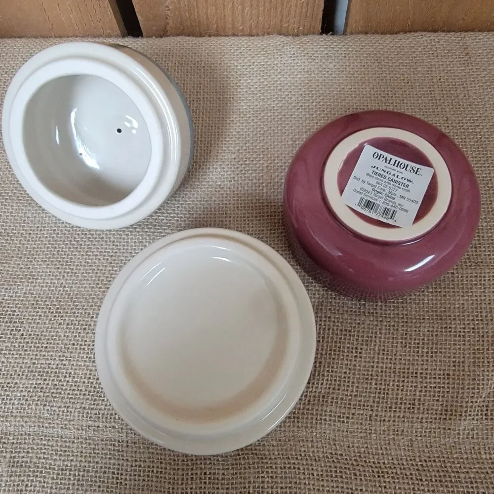 NEW Opalhouse Ceramic Stacking Kitchen or Bathroom Canister Set 8